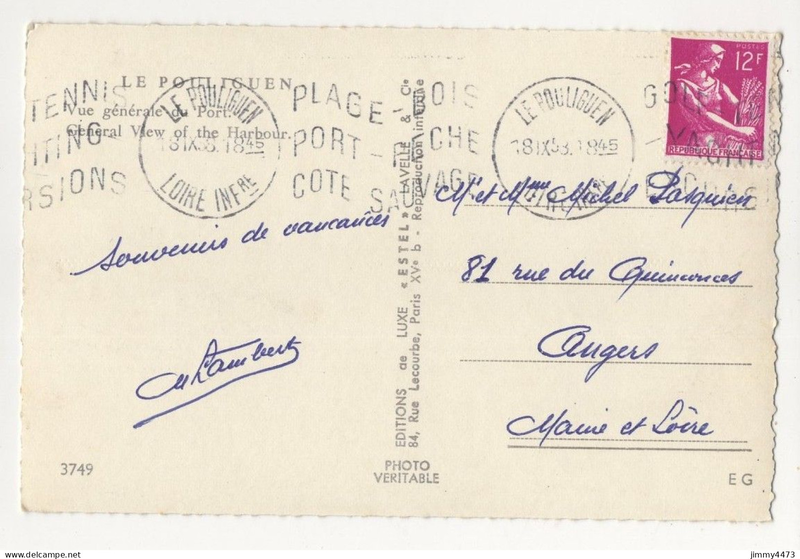 CPSM - LE POULIGUEN En 1953 - Vue Générale Du Port - N° 3749 - Edit. De Luxe ESTEL LAVEL - Le Pouliguen