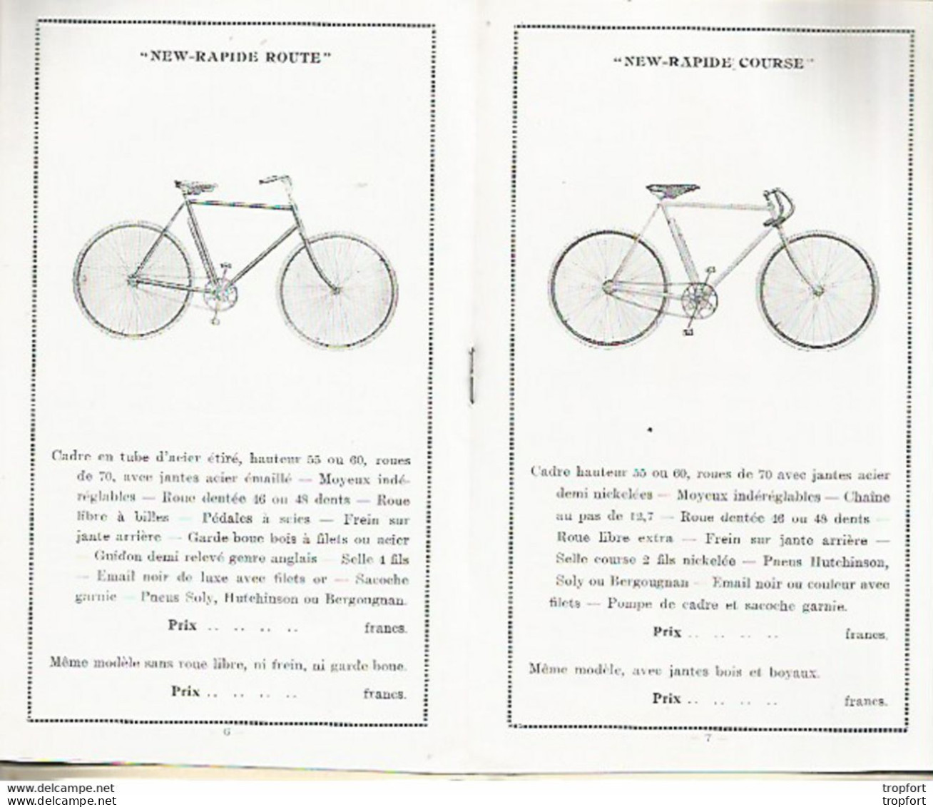 GG / Livret Tarif Catalogue CYCLE BETTINA TOURS Avec Ses Deux Plaques Identité Acier Velo Bicyclette Cyclisme - Sport