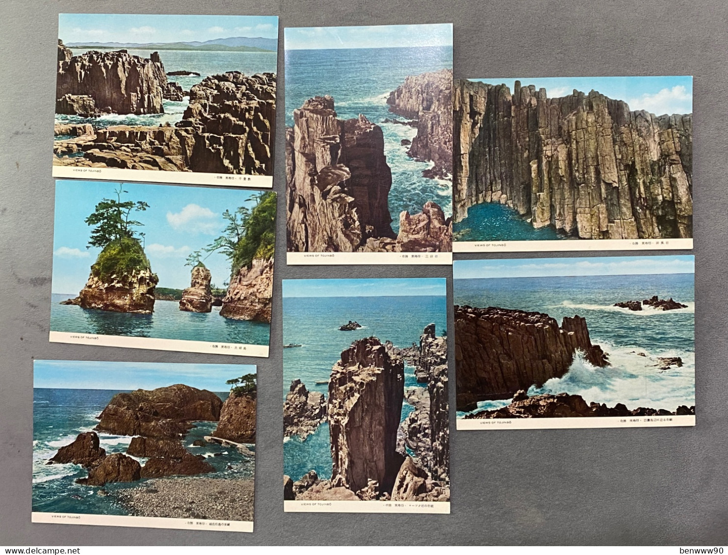 Lot Of 7 奇勝 東尋坊Rocks, View Of Tojinbo, Echizen-Kaga Kaigan Quasi-National Park,  Sakai, Fukui , JAPAN JAPON POSTCARD - Andere & Zonder Classificatie