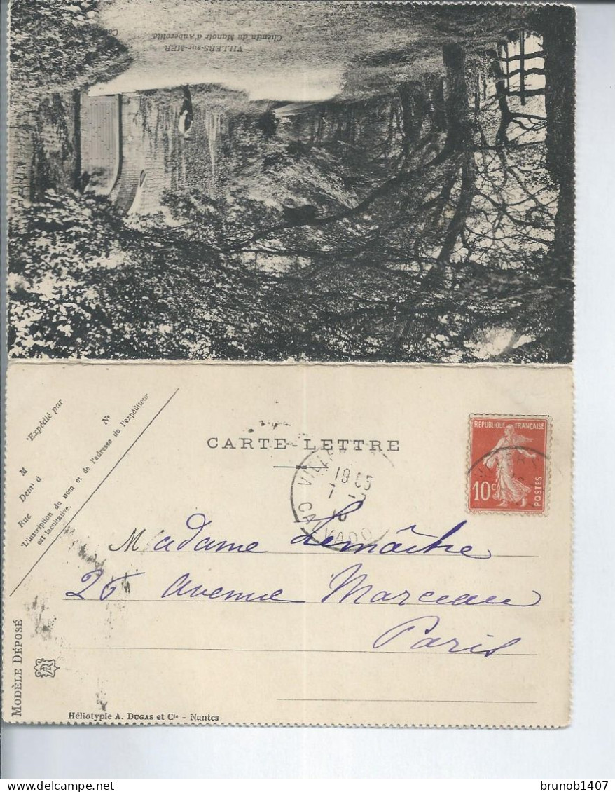 VILLERS SUR MER  Tres Belle Carte Lettre 1916 - Villers Sur Mer