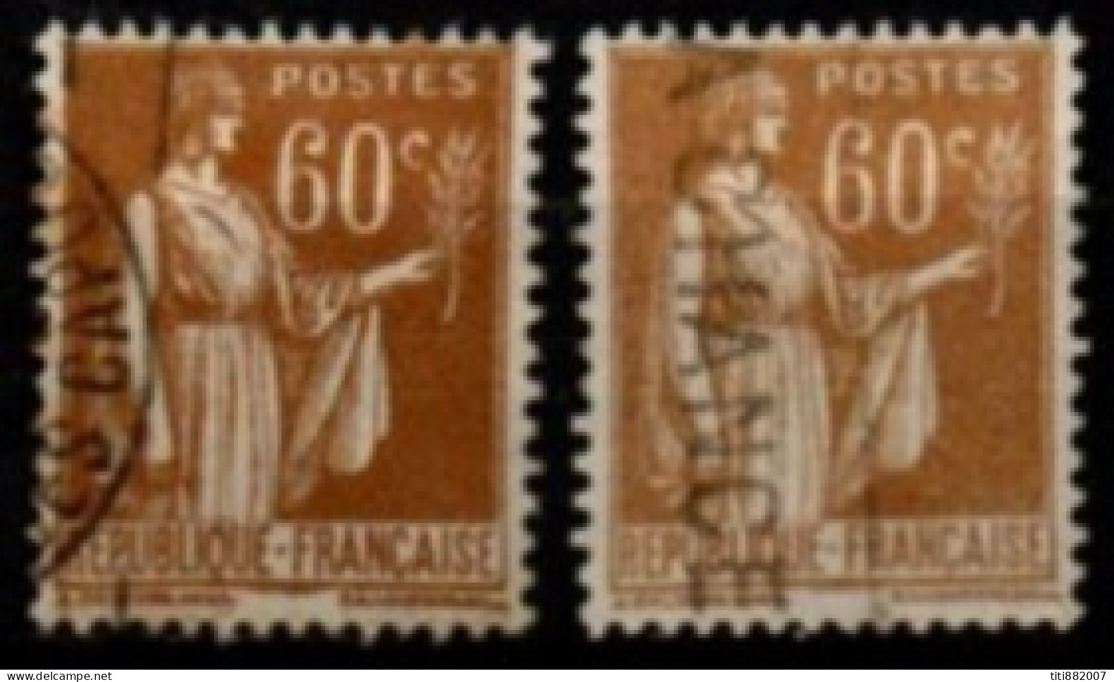 FRANCE    -   1937 .   Y&T N° 364 Oblitérés.  Nuances . - 1932-39 Vrede