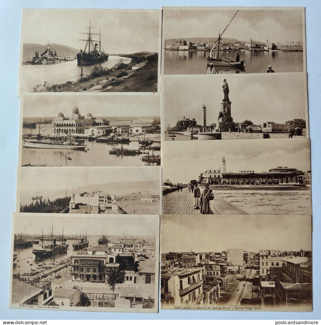 Egypt Port Said & Suez Canal Lot Of 8 Unused Postcards Ca. 1920 Siylianos Coutsicos - Isaac Behar - Port-Saïd