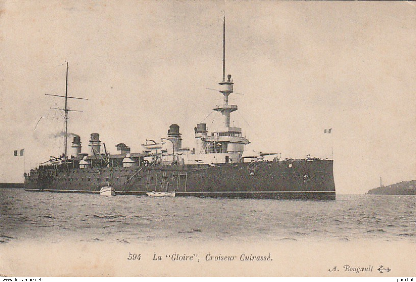 BE6 - LA " GLOIRE " , CROISEUR  CUIRASSE - 2 SCANS - Warships