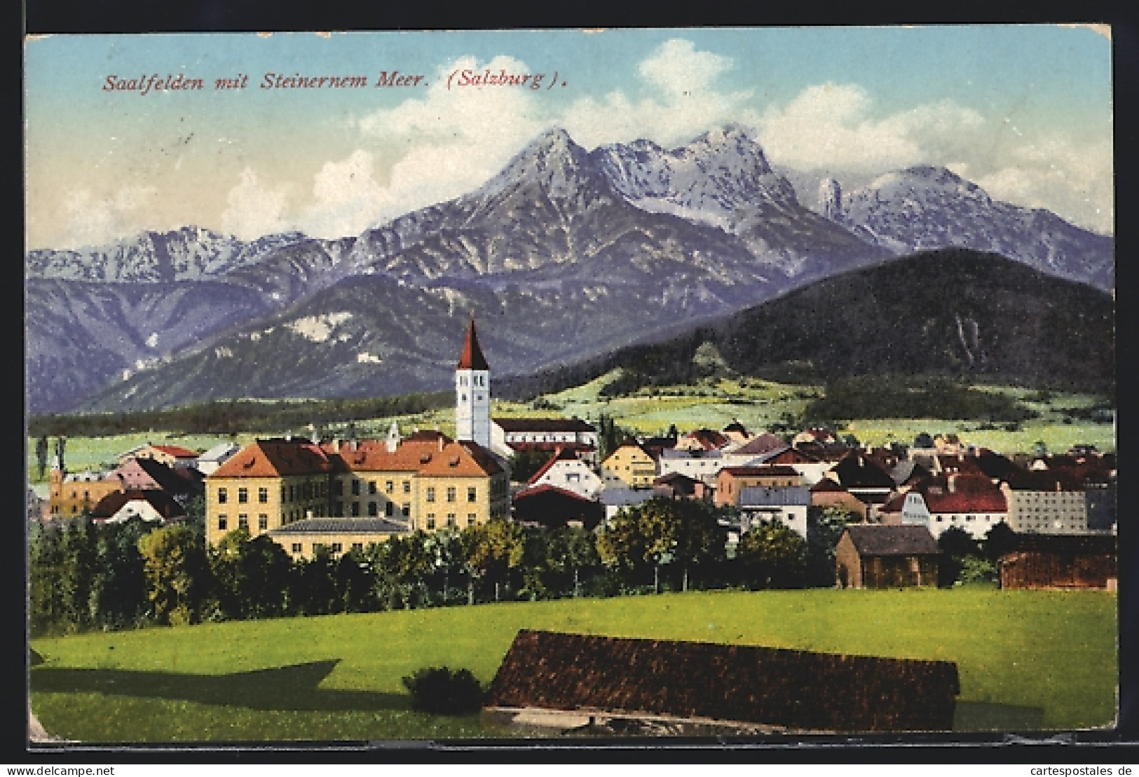 AK Saalfelden Am Steinernen Meer, Blick Zum Ort Hin Zum Steinernen Meer  - Sonstige & Ohne Zuordnung