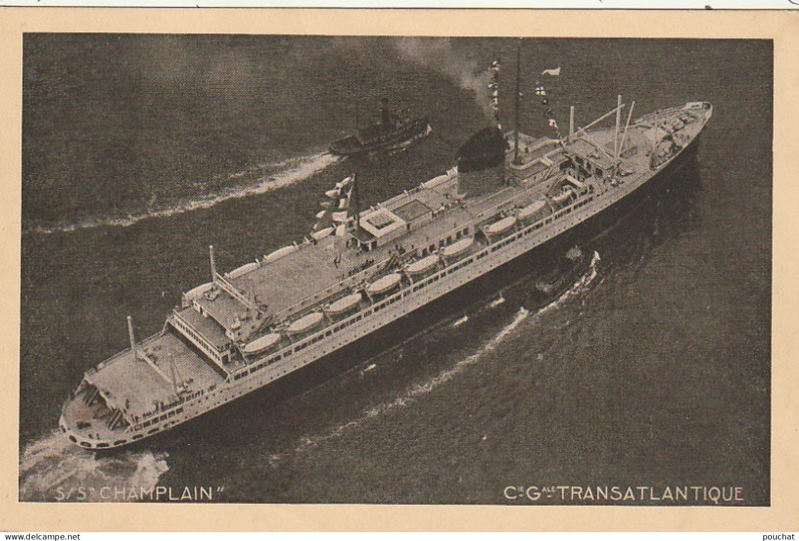 BE6 - " CHAMPLAIN " - COMPAGNIE GENERALE TRANSATLANTIQUE - 2 SCANS - Dampfer