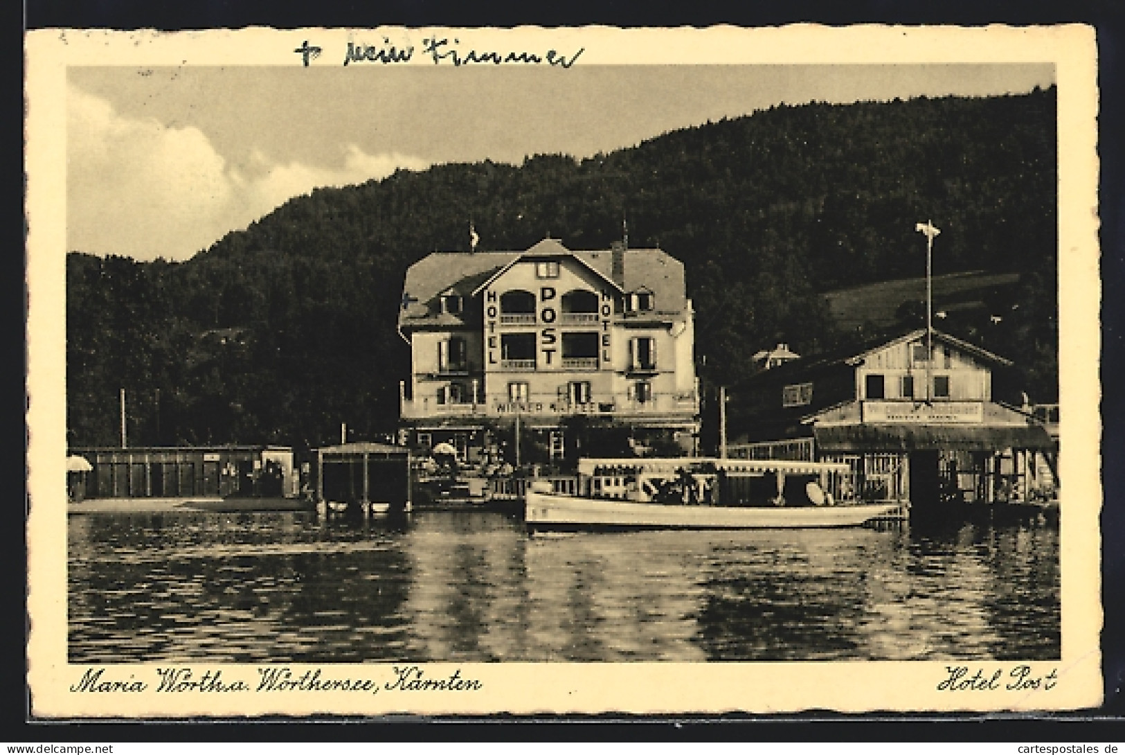 AK Maria Wörth Am Wörthersee, Dampfer Am Hotel Post  - Other & Unclassified