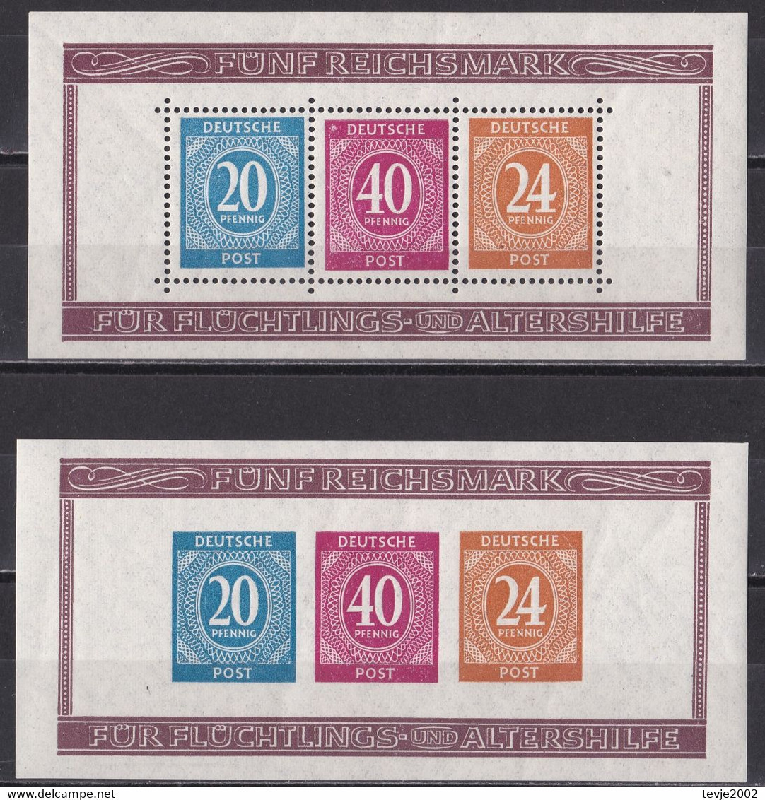 All. Besetzung Gemeinschaftsausgabe 1946 - Mi.Nr. Block 12 A + B - Postfrisch MNH - Mint