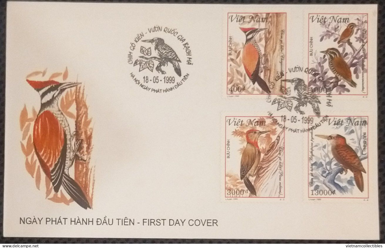 FDC Vietnam Viet Nam With Perf Stamps 1999 : Woodpecker / Bird (Ms805) - Viêt-Nam