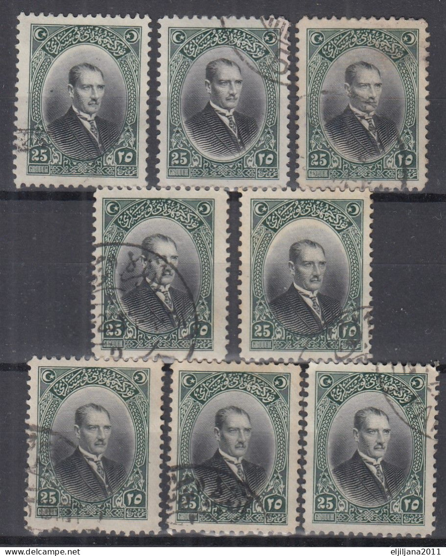 Turkey / Türkei 1926 ⁕ Mustafa Kemal ATATÜRK 25 Ghr. Mi.853 ⁕ 7v Used - Oblitérés