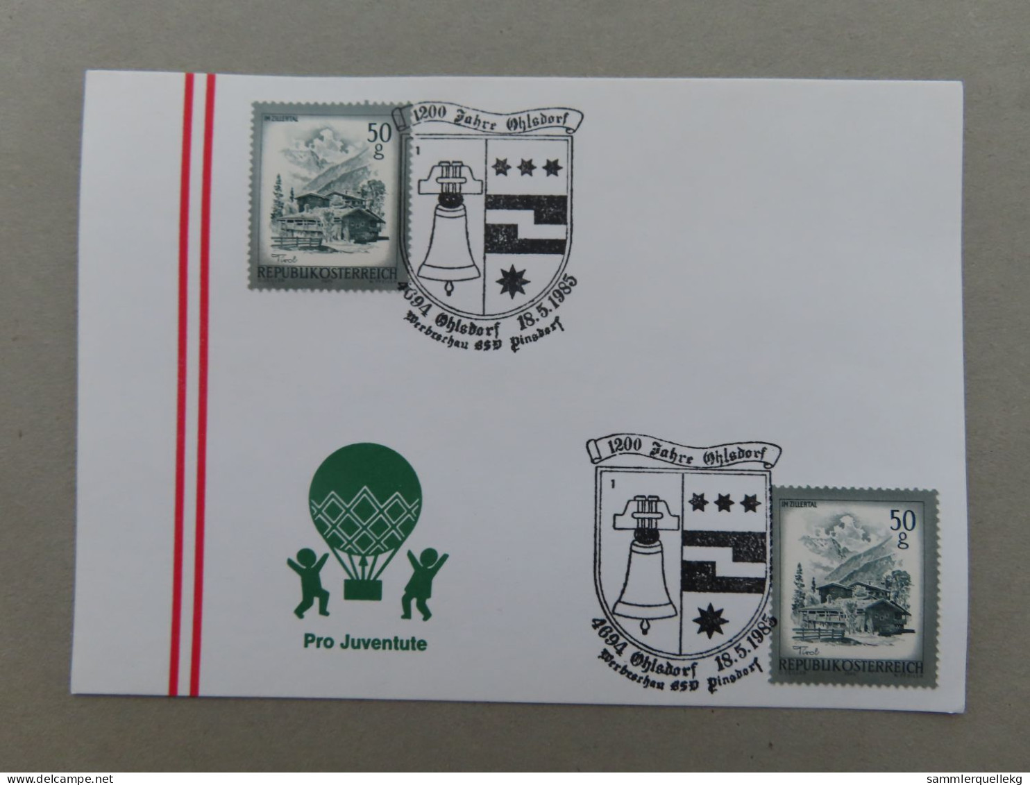 Österreich Pro Juventute - Mit Sonderstempel 18. 5. 1985 Ohlsdorf, 1200 Jahre Ohlsdorf (Nr.1159) - Other & Unclassified