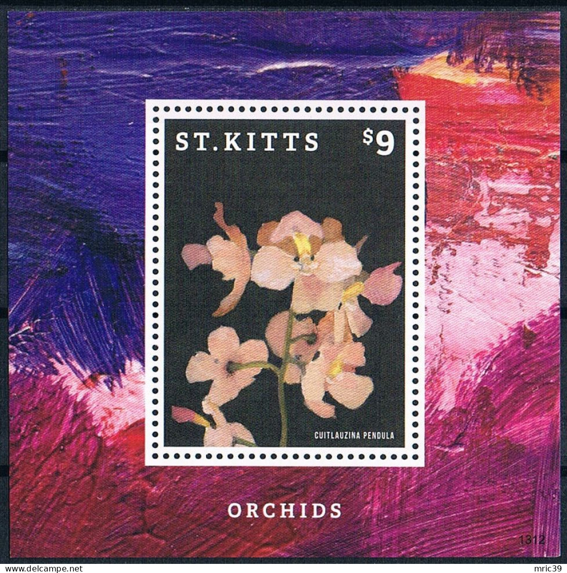 Bloc Sheet Fleurs Orchidées Flowers Orchids  Neuf  MNH **  St Kitts 2013 - Orchideen