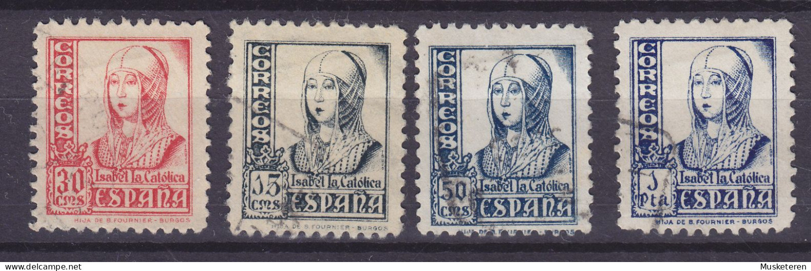 Spain 1937 Mi. 770, 773, 775, 778, Königin Queen Isabella I. (o) - Usados