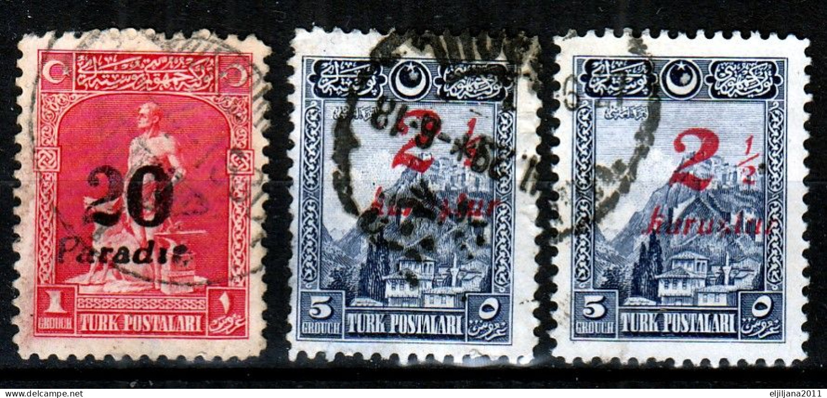 Turkey / Türkei 1929 ⁕ Overprint  Mi.882 & Mi,883 ⁕ 3v Used - Usati