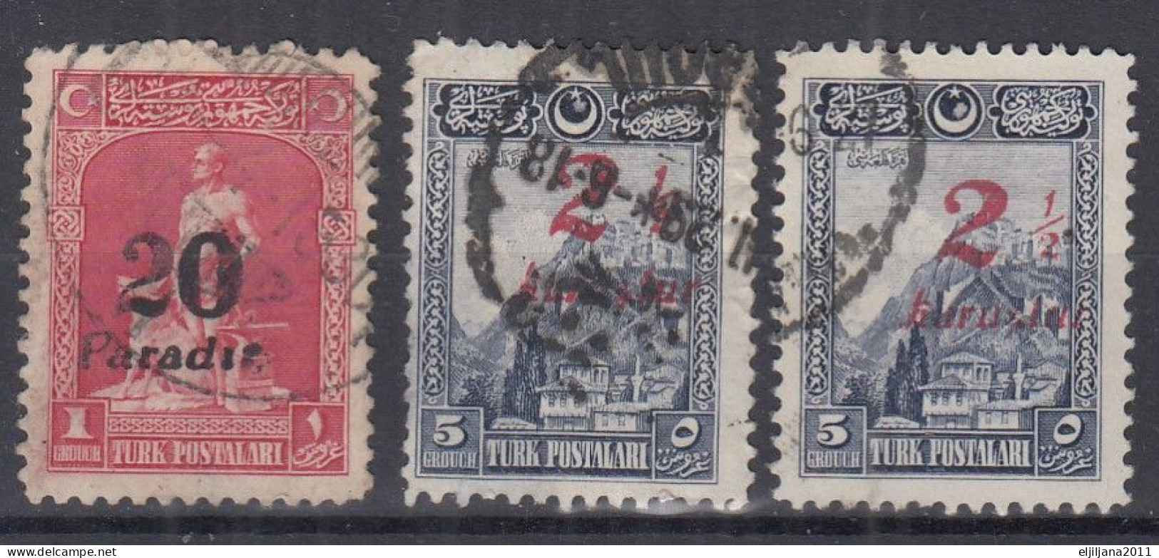 Turkey / Türkei 1929 ⁕ Overprint  Mi.882 & Mi,883 ⁕ 3v Used - Oblitérés