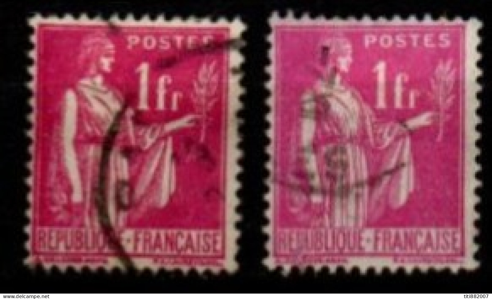 FRANCE    -   1937 .   Y&T N° 369 Oblitérés.    Nuances - 1932-39 Paz