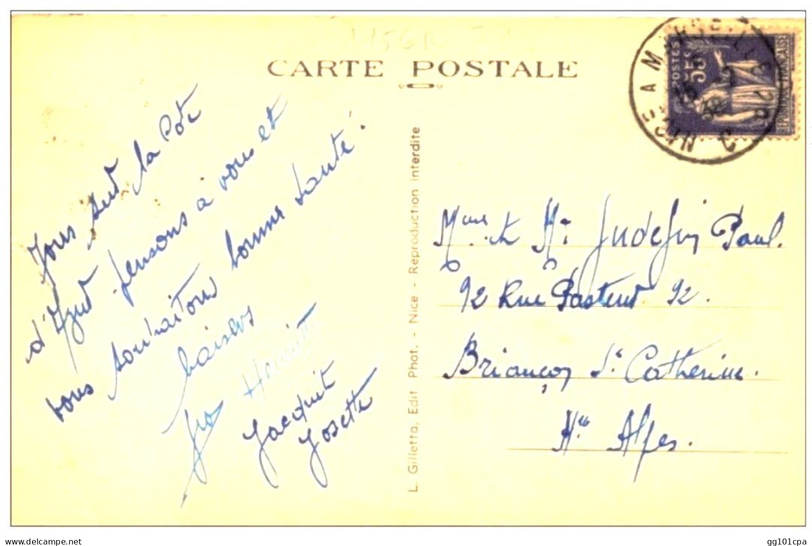 Cachet Ambulant "NICE A MARSEILLE 2° 1938" Sur Paix Frappe Superbe Luxe - Paiement Par MANGOPAY Uniquement - Spoorwegpost