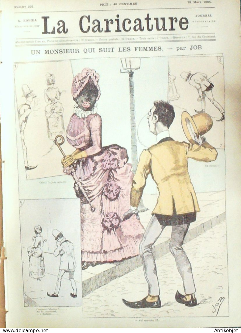 La Caricature 1884 N°222 Un Monsieur Qui Suit Les Femmes Job Carême Trock Sorel - Magazines - Before 1900