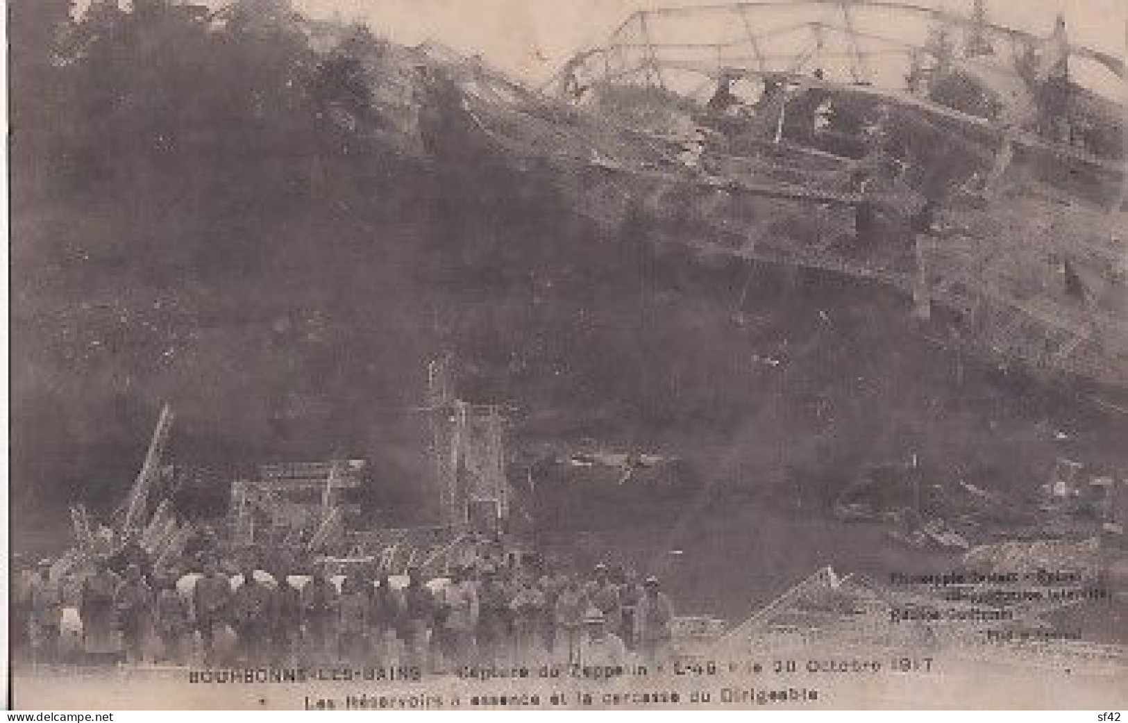 BOURBONNE LES BAINS         CAPTURE DU ZEPPELIN  L 49  LE 20 10 1917     LES RESERVOIRS - Weltkrieg 1914-18