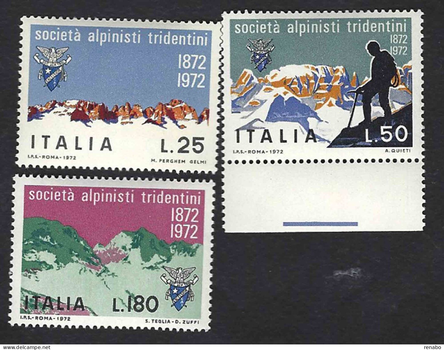 Italia 1972; Società Alpinisti Tridentini, Serie Completa. - 1971-80: Mint/hinged