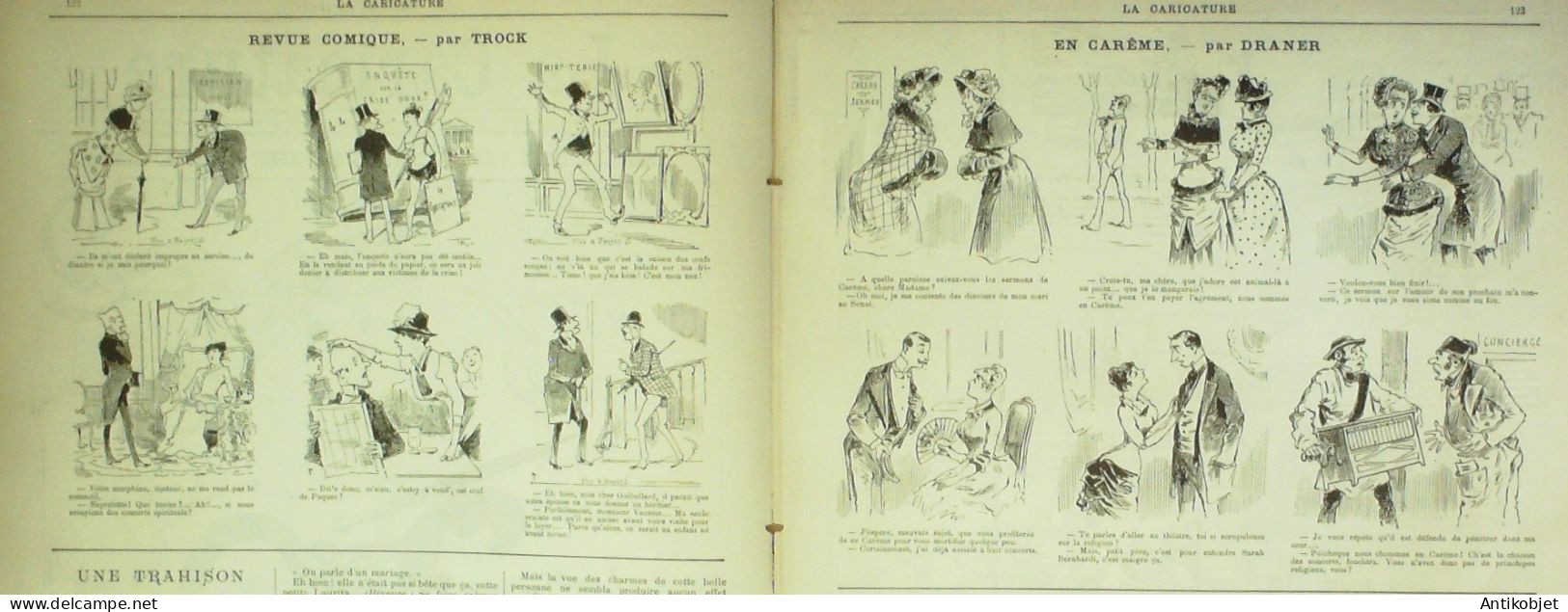 La Caricature 1884 N°224 Une Ville à Travers Les âges Robida Spolski Draner Trock - Tijdschriften - Voor 1900