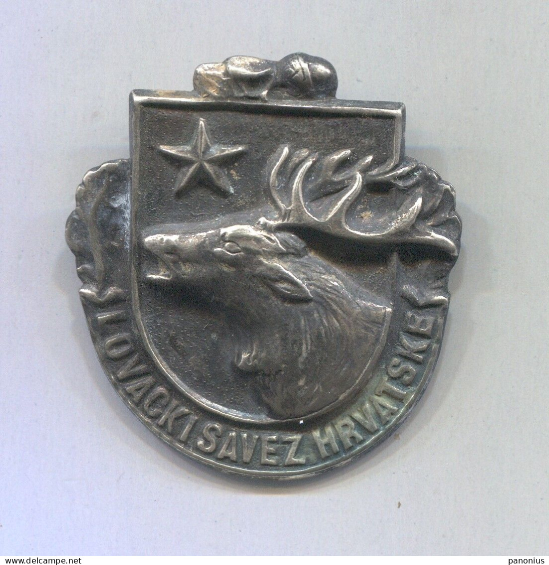 Hunting Hunt Jagd Caccia - Croatia  Association ( In Yugoslavia ), Vintage Pin Badge Abzeichen - Dieren