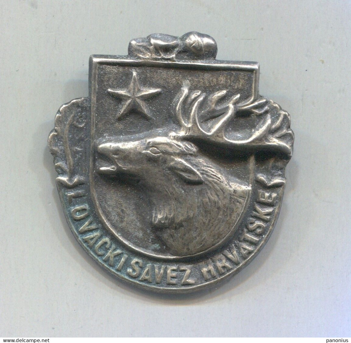 Hunting Hunt Jagd Caccia - Croatia  Association ( In Yugoslavia ), Vintage Pin Badge Abzeichen - Animals