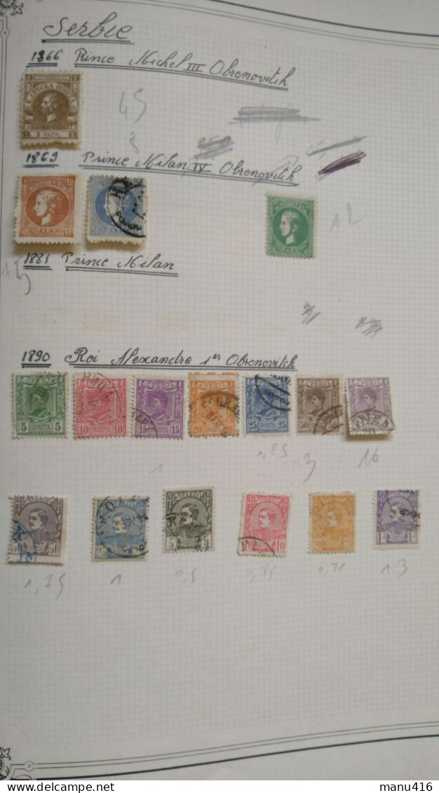 Joli Lot De 17 Timbres De Serbie Très Anciens (dont N°5, 17, Etc ...) Cote 178 Euros, Port Offert. - Serbia