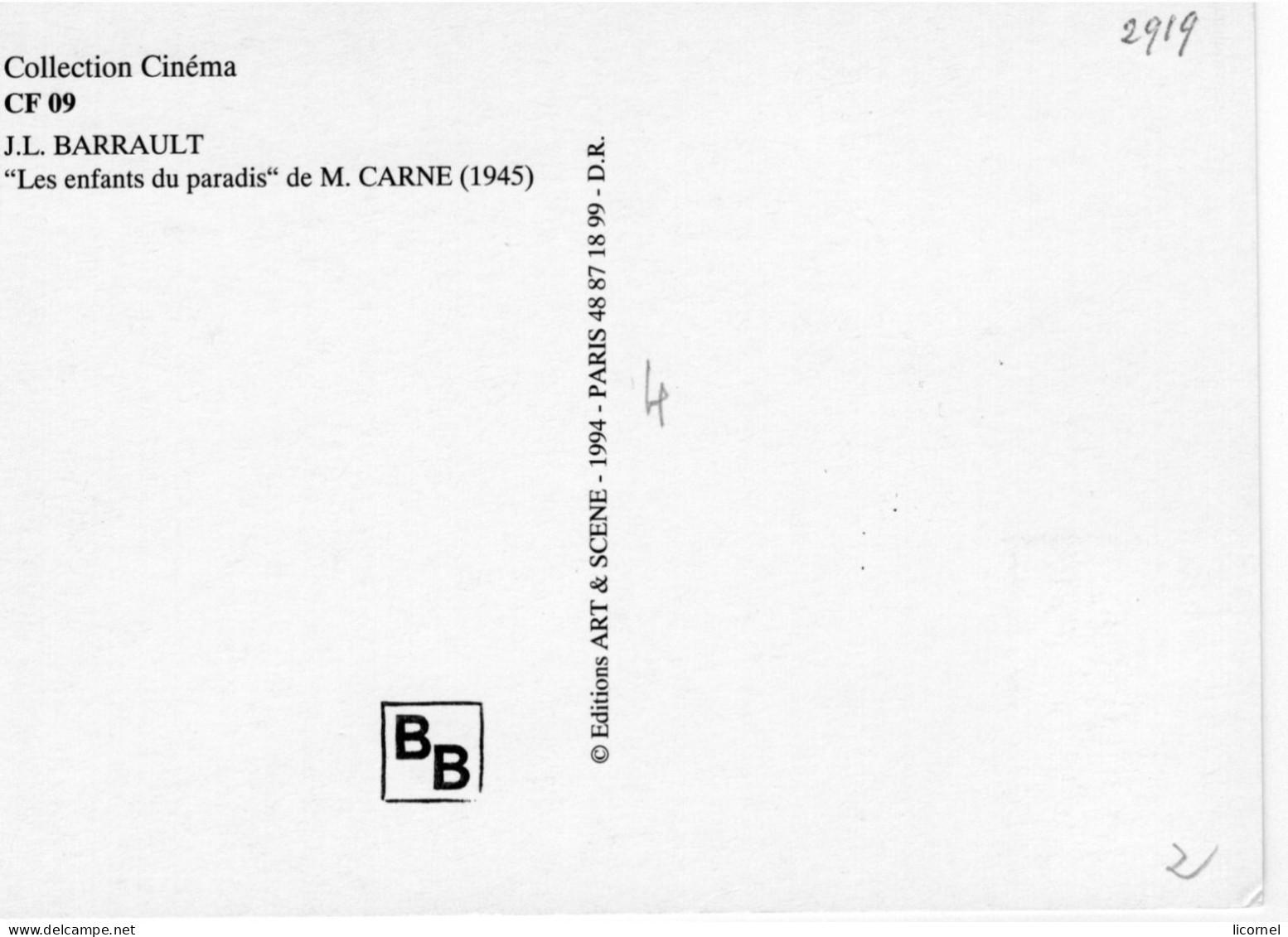 Carte Maxi  1995 : J L BARRAULT( Les Enfants Du Paradis ) - 1990-1999