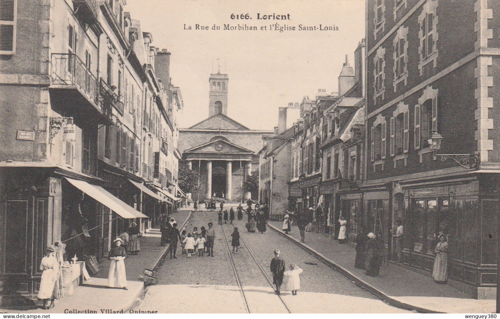 56 LORIENT   La Rue Du Morbihan  Et L'Eglise Saint-Louis     SUP.   PLAN 1914.     RARE    Voir Description       . - Lorient