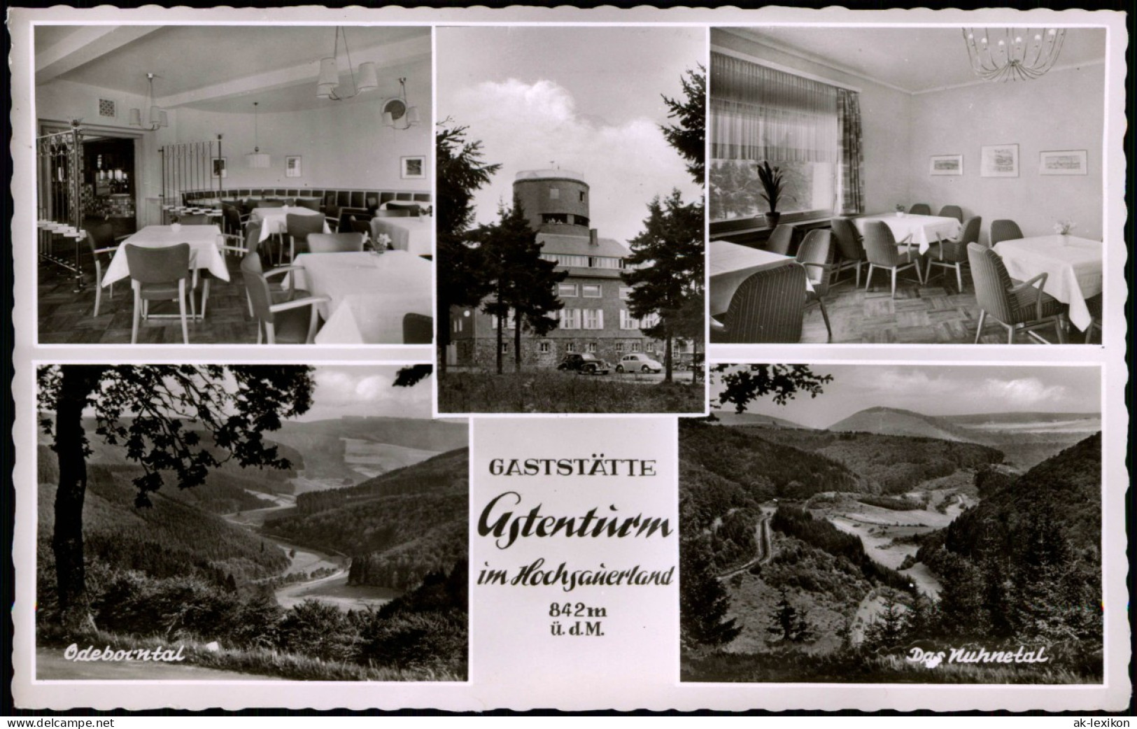 Ansichtskarte Winterberg MB: Astenturm-Gaststätte 1956 - Winterberg