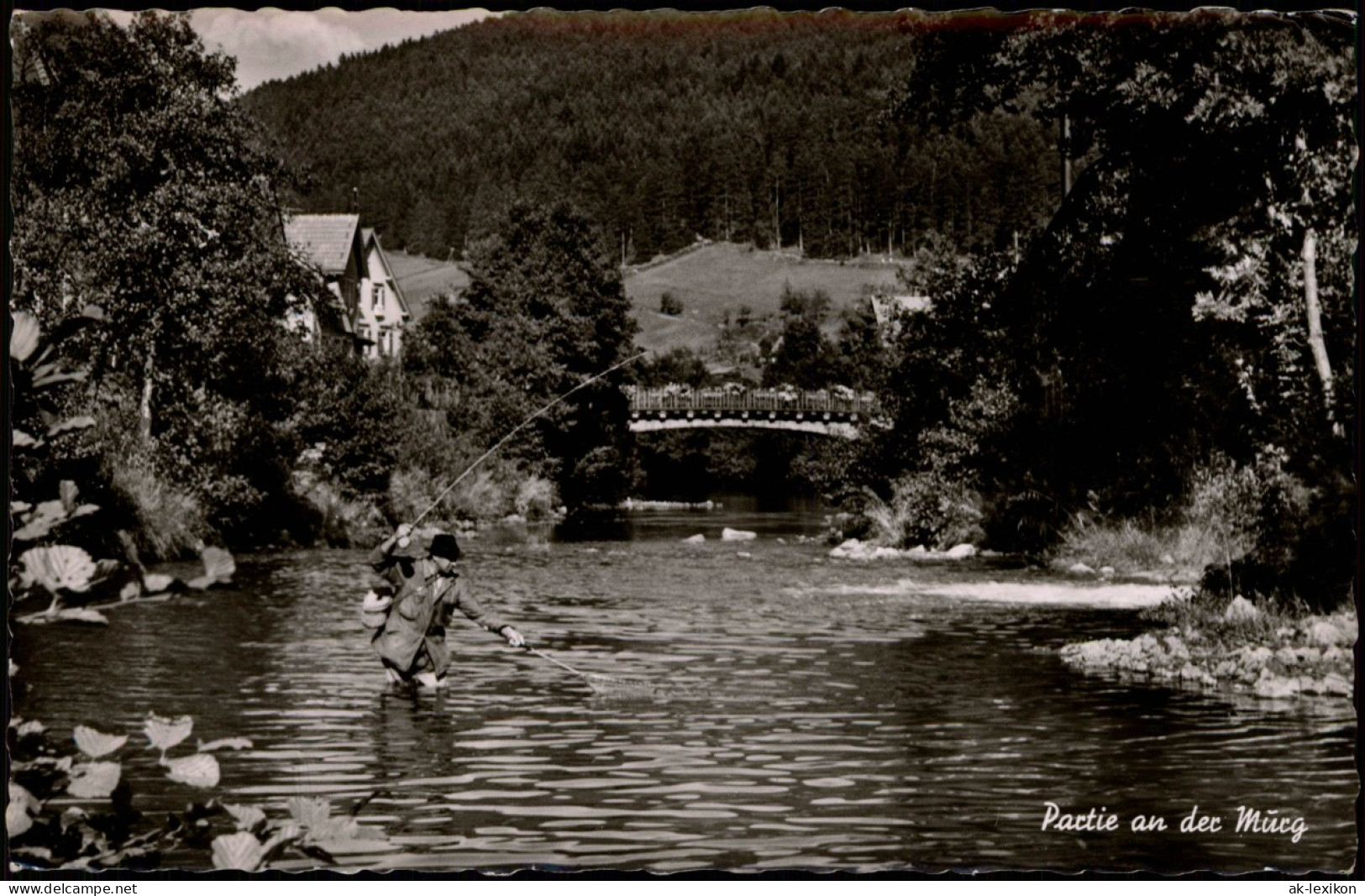 Klosterreichenbach-Baiersbronn Flußpartie An Der Stadt - Angler 1958 - Baiersbronn