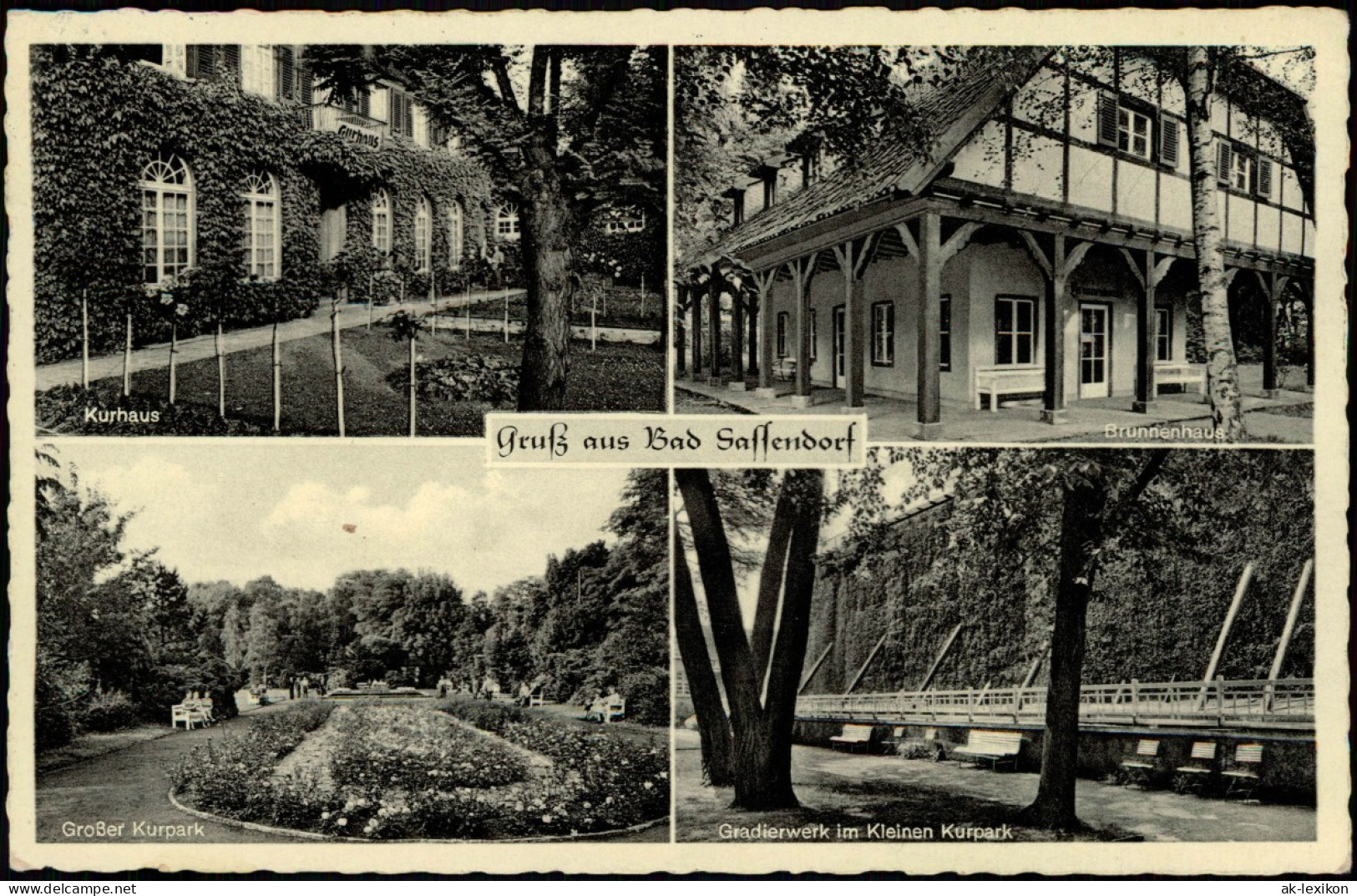 Bad Sassendorf 4 Bild: Brunnenhaus Kurhaus Gradierwerk Im Kleinen Kurpark 1960 - Bad Sassendorf