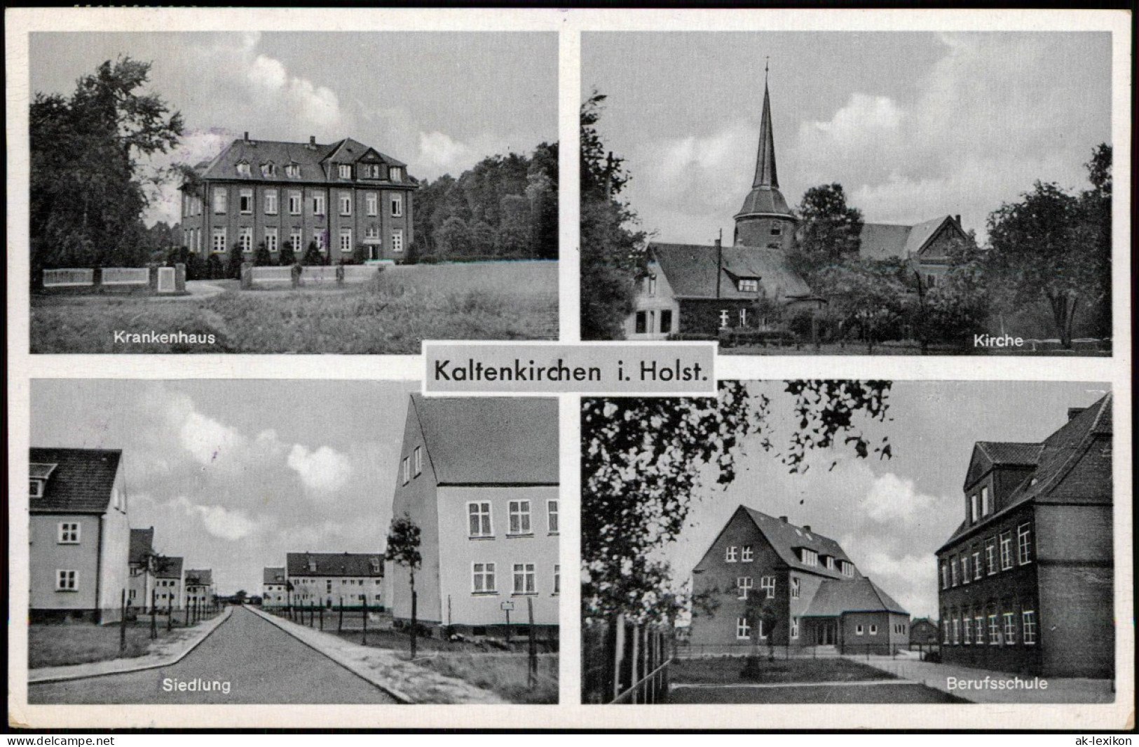 Kaltenkirchen Mehrbild-AK Mit Kirche Krankenhaus Siedlung U. Berufsschule 1953 - Autres & Non Classés