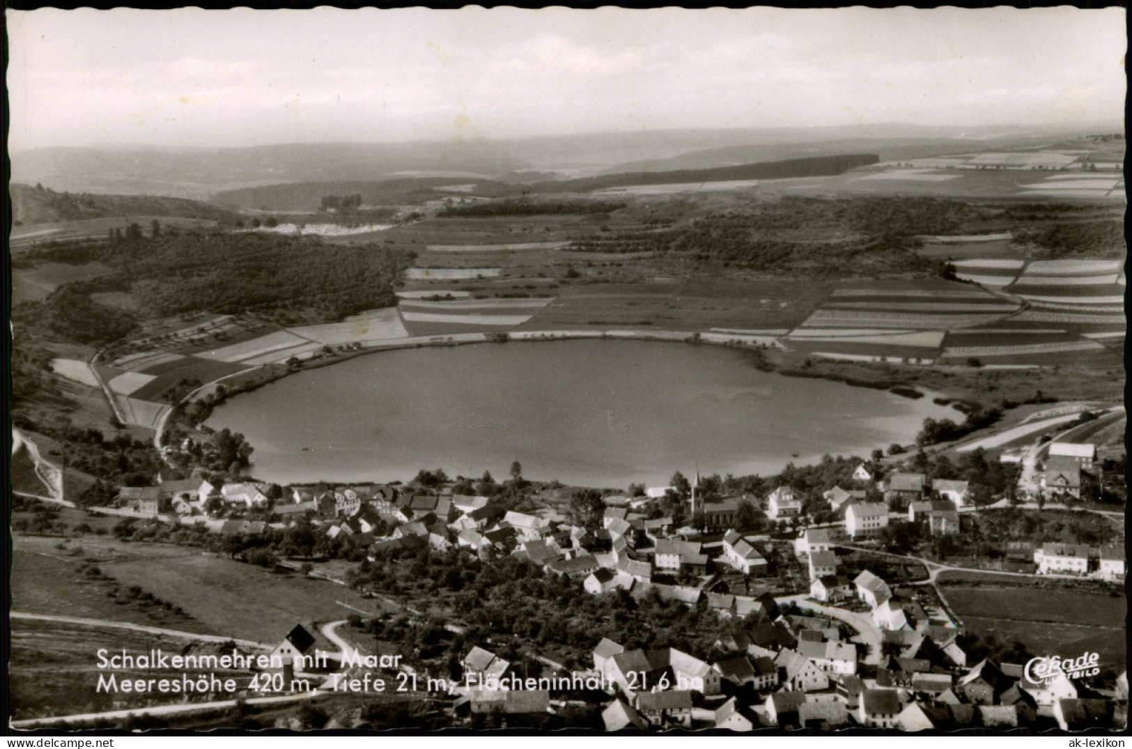 Ansichtskarte Schalkenmehren Luftbild Stadt Und Maar 1964 - Andere & Zonder Classificatie