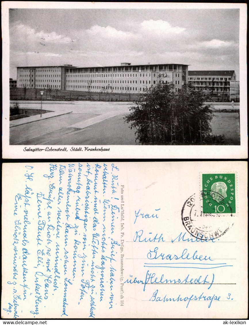 Ansichtskarte Lebenstedt-Salzgitter Städt. Krankenhaus 1960 - Salzgitter