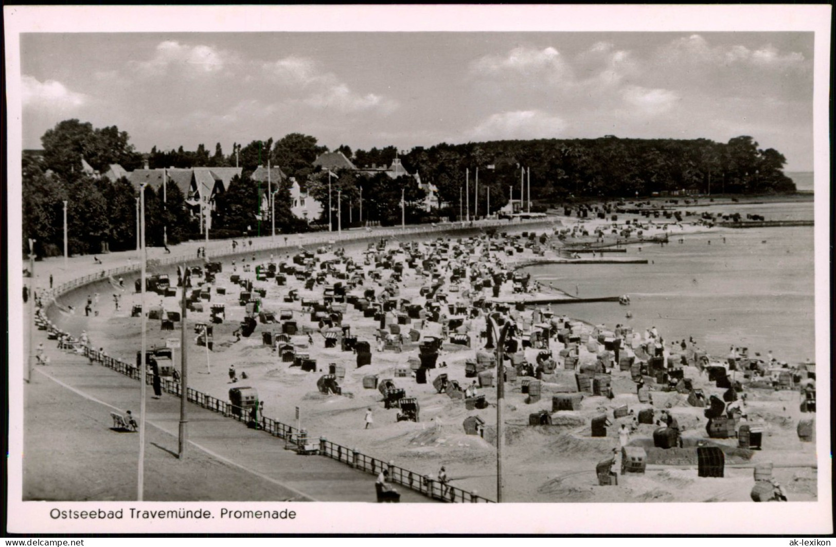 Ansichtskarte Travemünde-Lübeck Strand Und Promenade 1953 - Autres & Non Classés