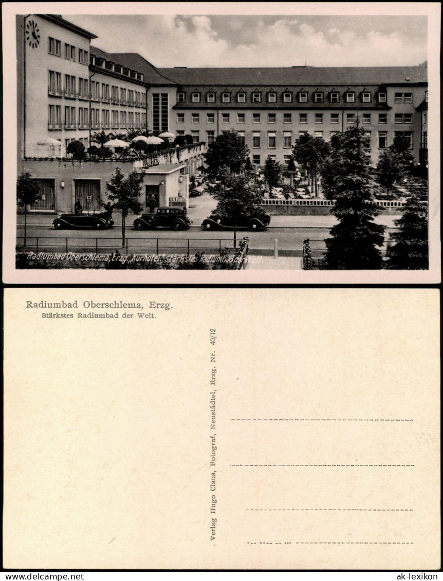 Ansichtskarte Oberschlema-Bad Schlema Kurhaus, Autos 1932 - Bad Schlema