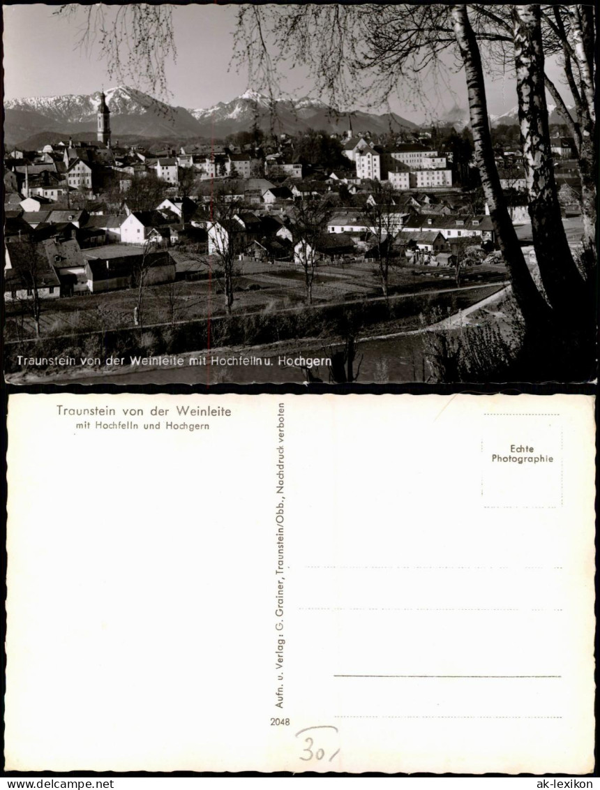 Ansichtskarte Traunstein Von Der Weinleite Mit Hochfelln U. Hochgern 1963 - Traunstein