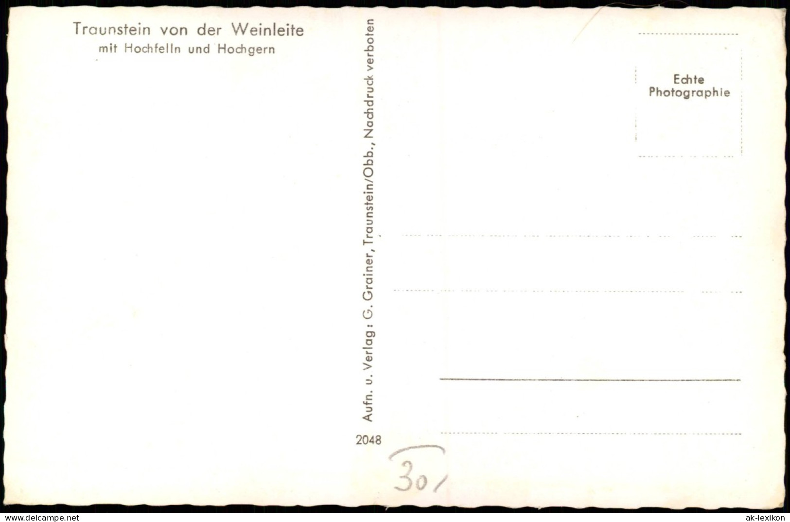 Ansichtskarte Traunstein Von Der Weinleite Mit Hochfelln U. Hochgern 1963 - Traunstein