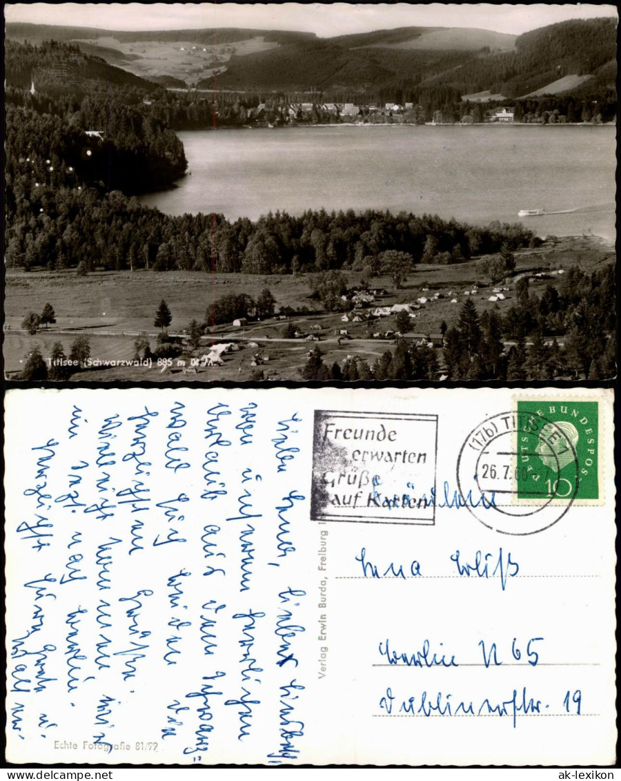 Ansichtskarte Titisee Titisee Mit Stadt Und Zeltplatz 1960 - Other & Unclassified