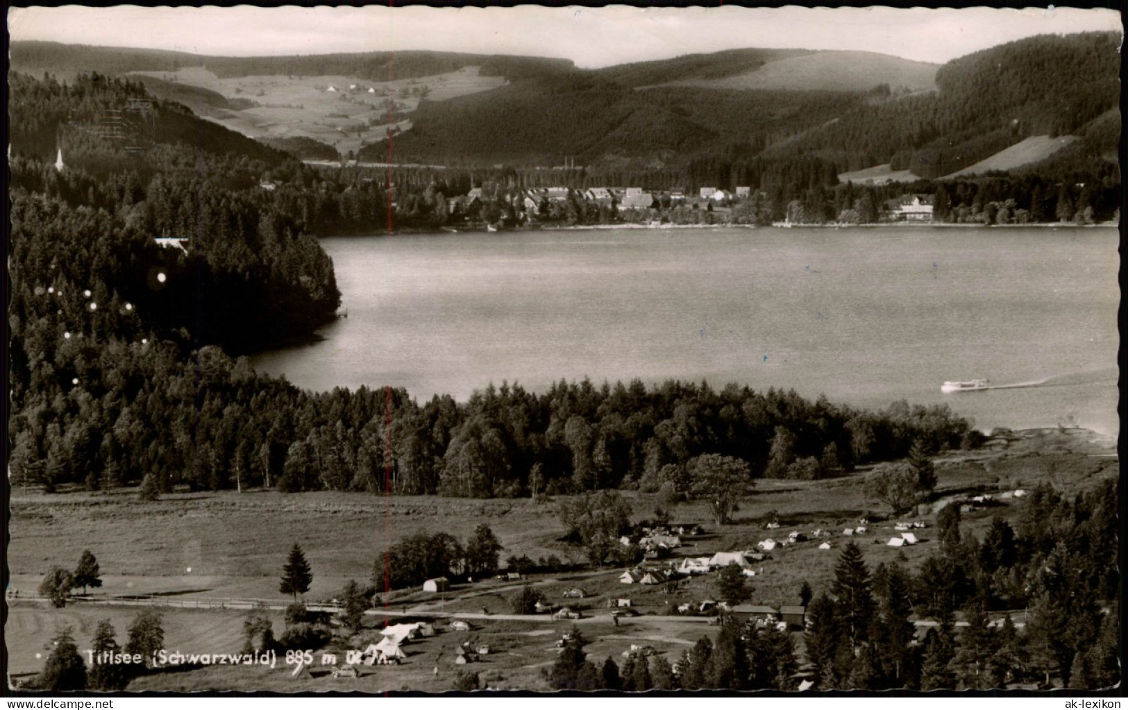 Ansichtskarte Titisee Titisee Mit Stadt Und Zeltplatz 1960 - Sonstige & Ohne Zuordnung