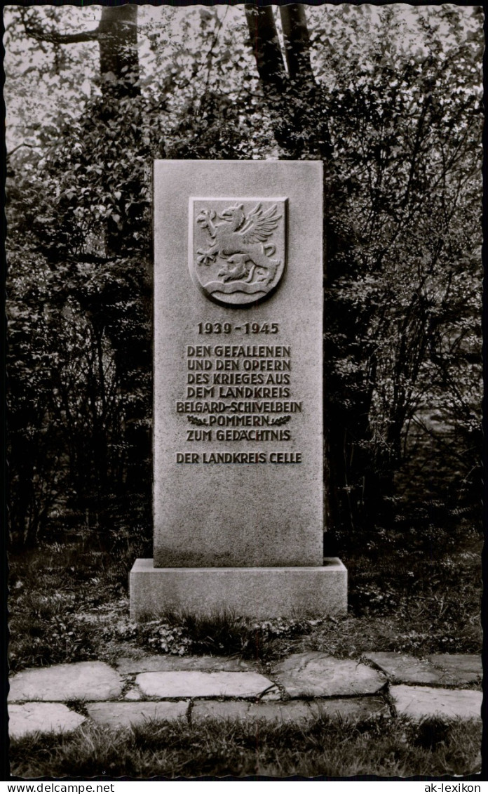 Ansichtskarte Celle Kriegerdenkmal Kr Belgard Schievelbein 1954 - Celle