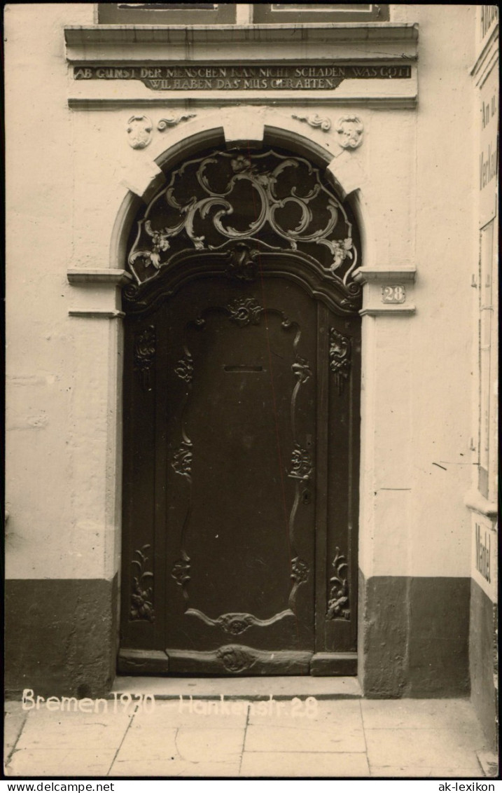 Ansichtskarte Bremen Portal (Hauseingang) Hankenstraße 28 1930 - Bremen