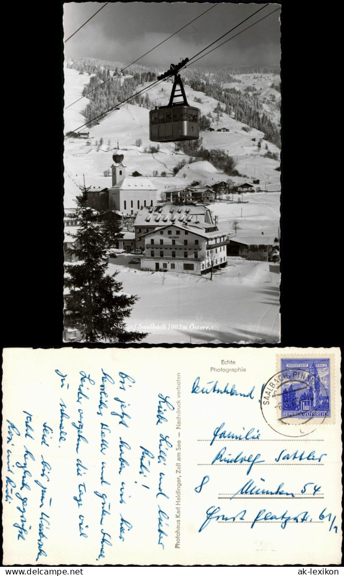 Ansichtskarte Saalbach-Hinterglemm Gatshaus Unterwirt - Seilbahn 1963 - Otros & Sin Clasificación