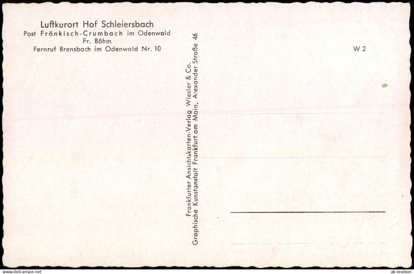 Ansichtskarte Fränkisch-Crumbach Hof Schleiersbach 1958 - Other & Unclassified