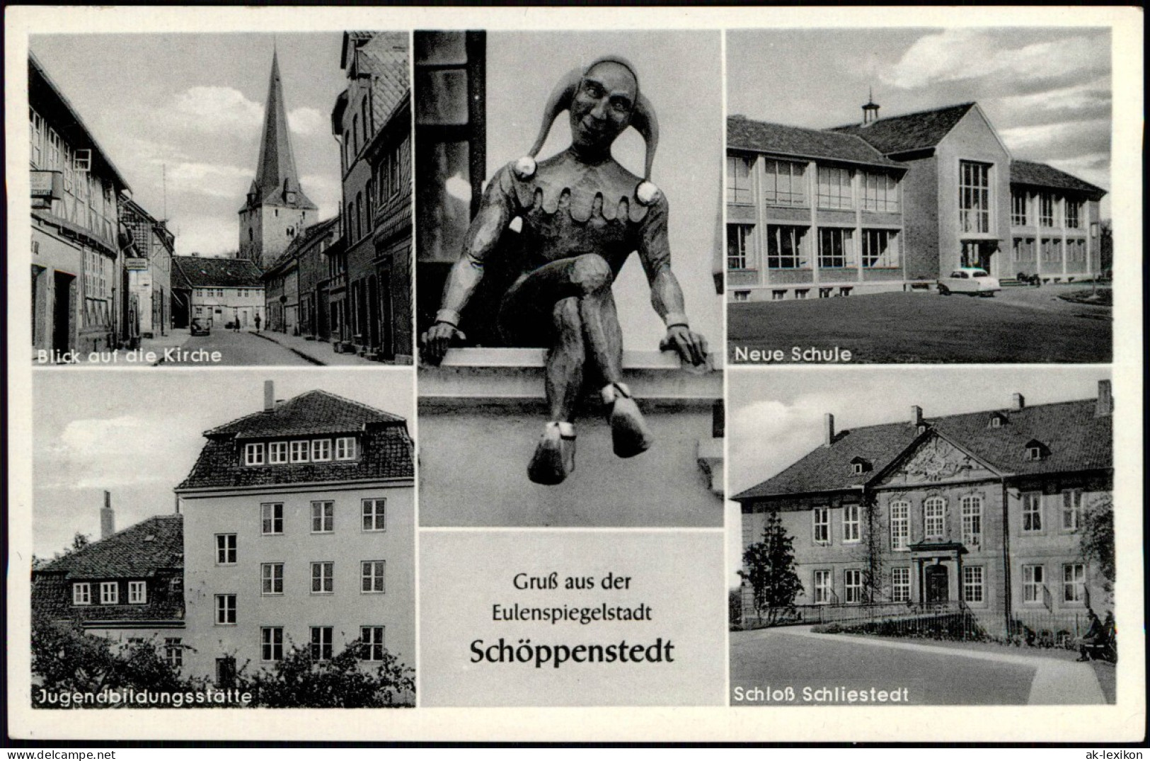 Ansichtskarte Schöppenstedt Straße, Neue Schule, Schloß, Eulenspiegel 1961 - Other & Unclassified