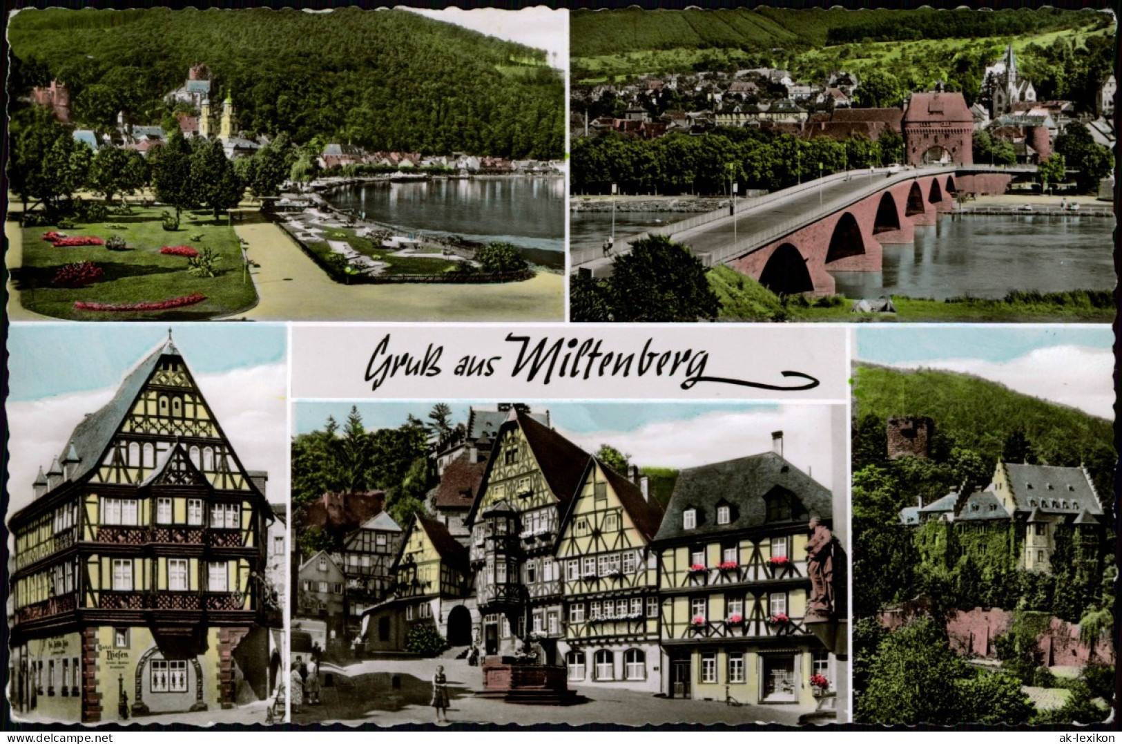 Ansichtskarte Miltenberg (Main) Stadtansichten, Brücke, Fachwerkhäuser 1956 - Miltenberg A. Main