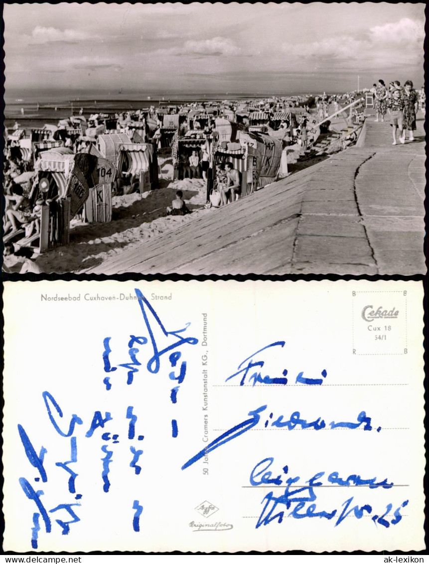 Ansichtskarte Duhnen-Cuxhaven Strandleben, Strandkörbe 541961 - Cuxhaven