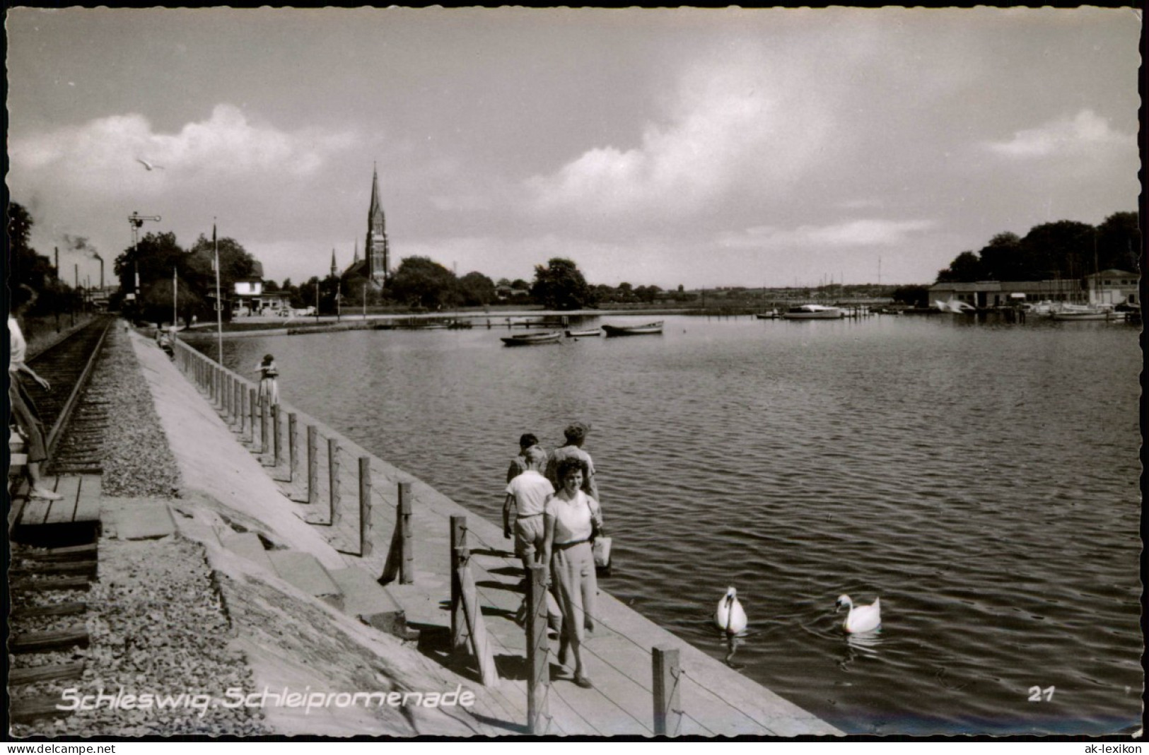 Ansichtskarte Schleswig (Sleswig/Slesvig) Schlei Partie Schleipromenade 1960 - Autres & Non Classés