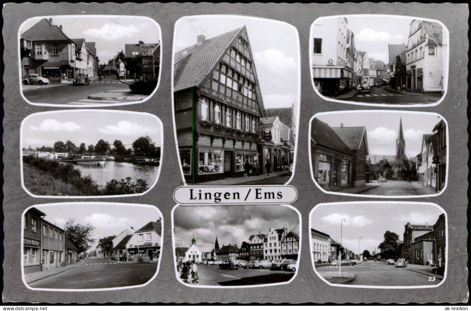 Lingen (Ems) Mehrbildkarte Mit 8 Ortsansichten, Straßen, Geschäfte Häuser 1966 - Lingen